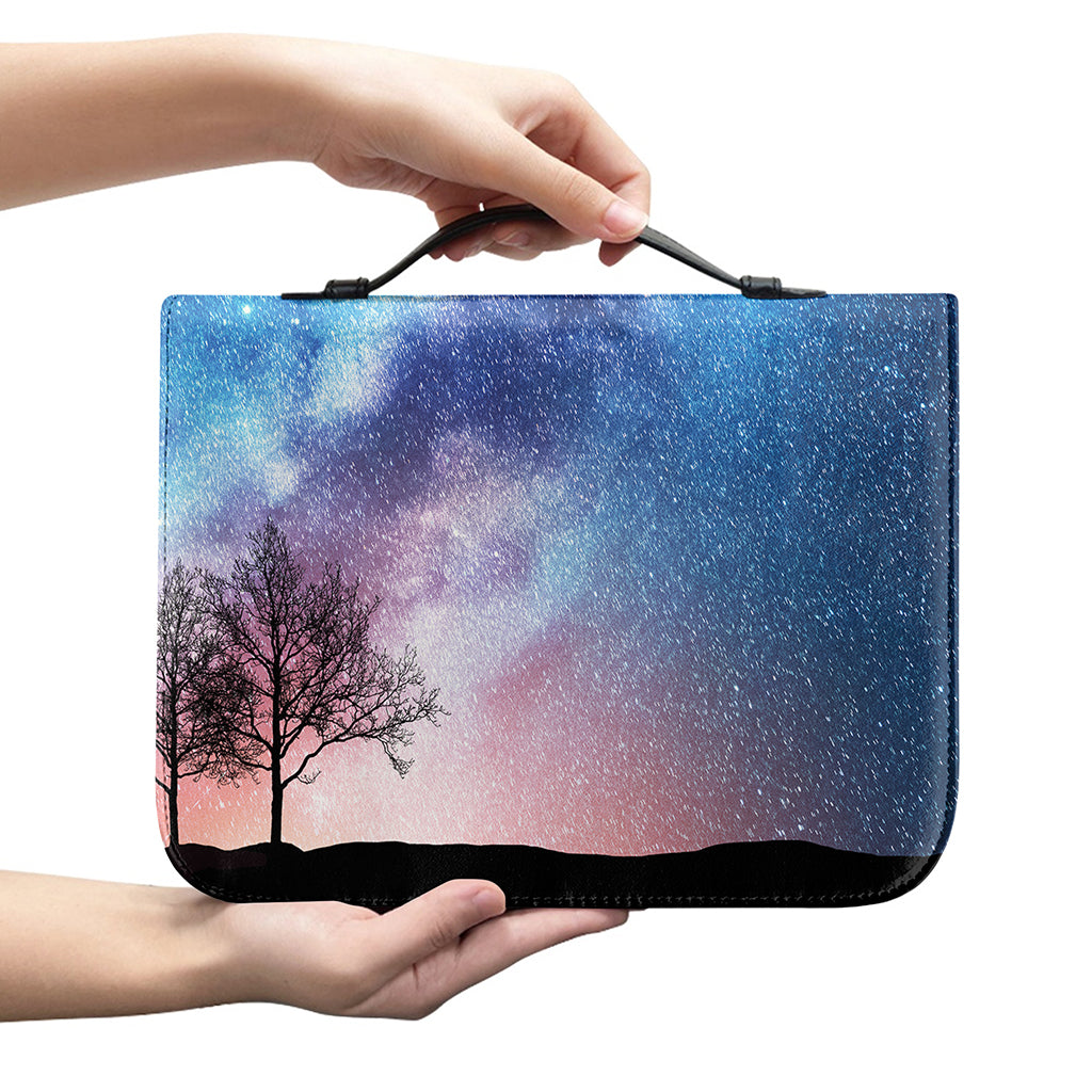Night Sky Milky Way Print Leather Bible Cover