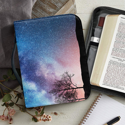 Night Sky Milky Way Print Leather Bible Cover