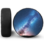 Night Sky Milky Way Print Leather Spare Tire Cover