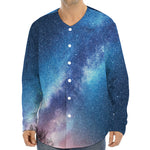 Night Sky Milky Way Print Long Sleeve Baseball Jersey
