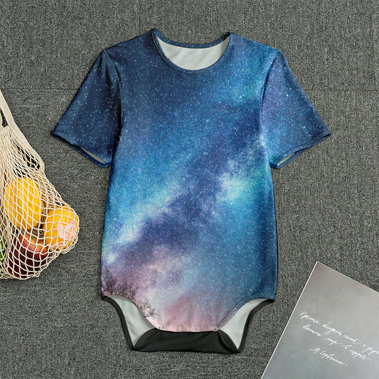 Night Sky Milky Way Print Men's Bodysuit