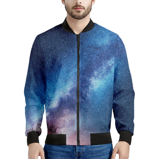 Night Sky Milky Way Print Men's Bomber Jacket