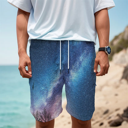 Night Sky Milky Way Print Men's Cargo Shorts