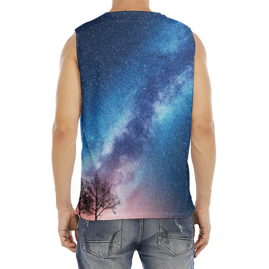 Night Sky Milky Way Print Men's Fitness Tank Top