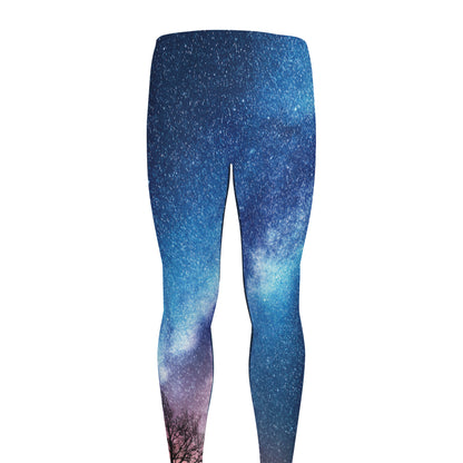 Night Sky Milky Way Print Men's leggings