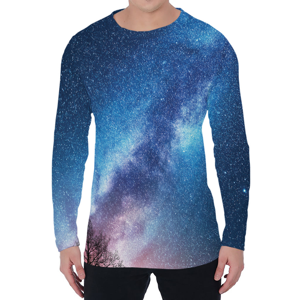 Night Sky Milky Way Print Men's Long Sleeve T-Shirt