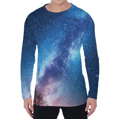 Night Sky Milky Way Print Men's Long Sleeve T-Shirt