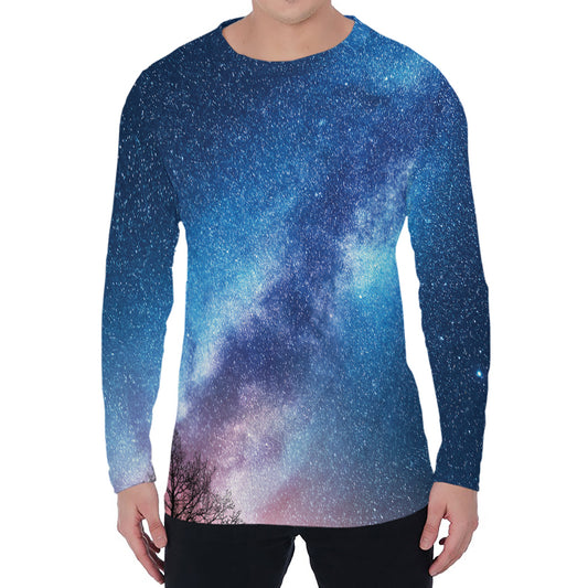 Night Sky Milky Way Print Men's Long Sleeve T-Shirt