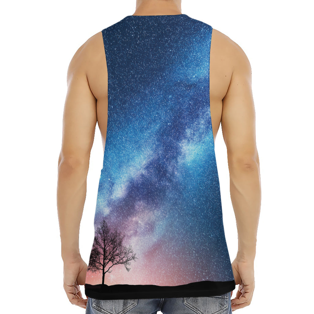 Night Sky Milky Way Print Men's Muscle Tank Top