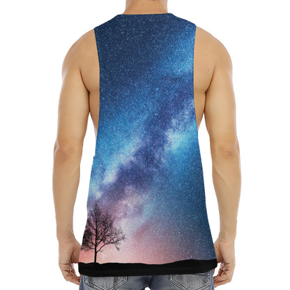 Night Sky Milky Way Print Men's Muscle Tank Top