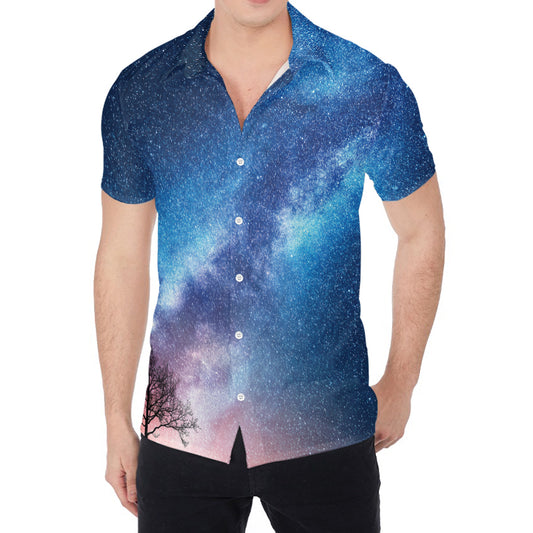 Night Sky Milky Way Print Men's Shirt