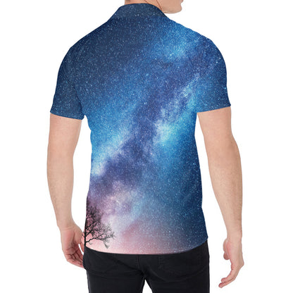 Night Sky Milky Way Print Men's Shirt