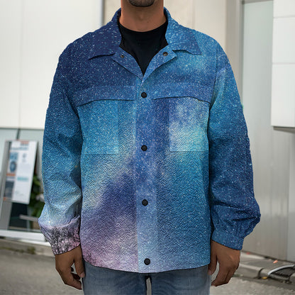 Night Sky Milky Way Print Men's Shirt Jacket