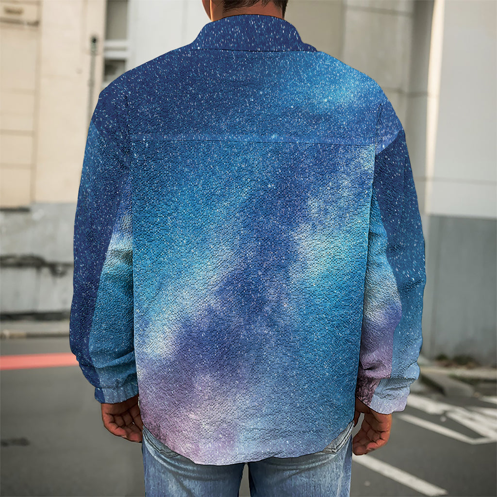 Night Sky Milky Way Print Men's Shirt Jacket