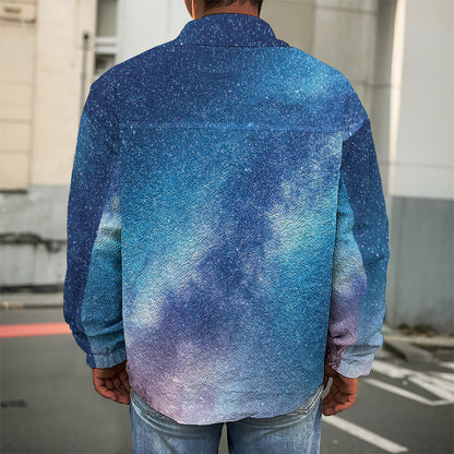 Night Sky Milky Way Print Men's Shirt Jacket
