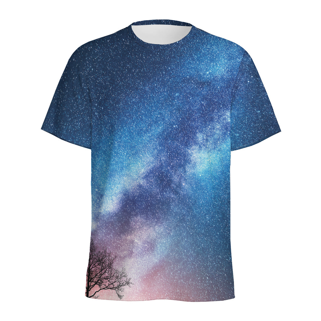 Night Sky Milky Way Print Men's Sports T-Shirt