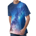 Night Sky Milky Way Print Men's Velvet T-Shirt