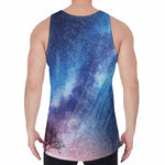 Night Sky Milky Way Print Men's Velvet Tank Top