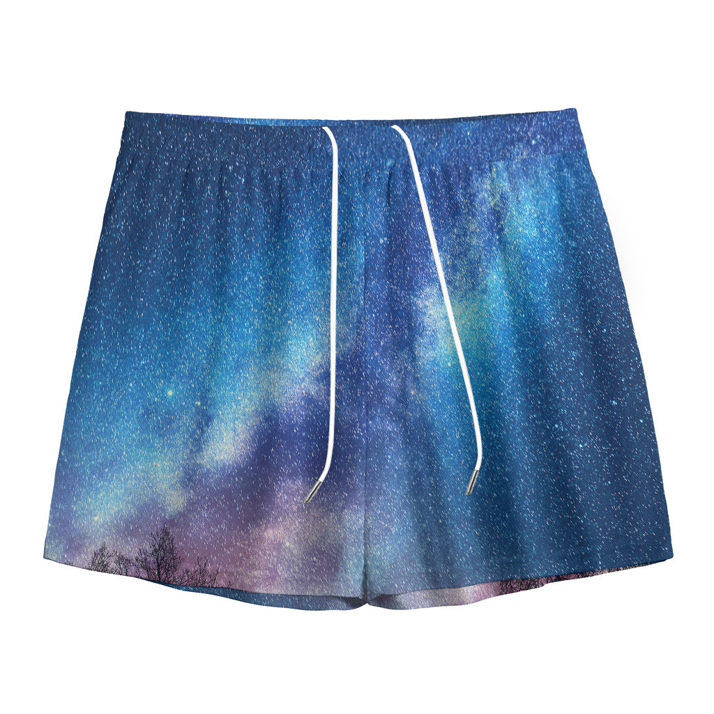 Night Sky Milky Way Print Mesh Shorts