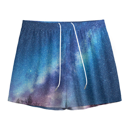 Night Sky Milky Way Print Mesh Shorts
