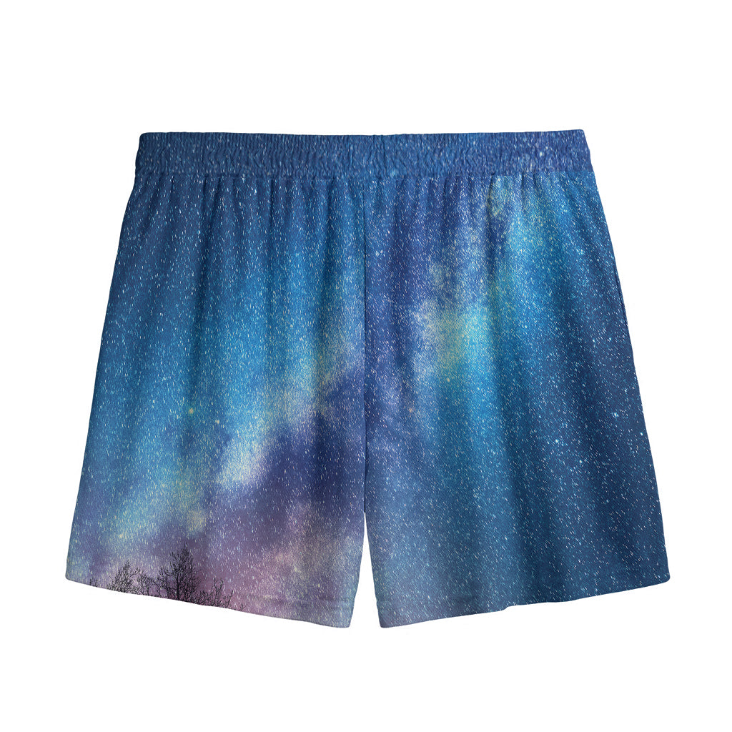 Night Sky Milky Way Print Mesh Shorts