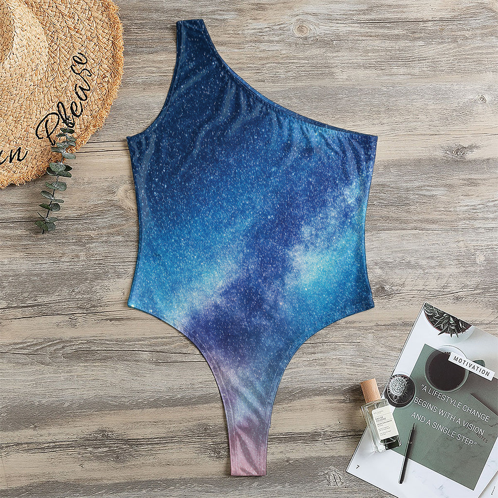 Night Sky Milky Way Print One Shoulder Bodysuit