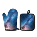 Night Sky Milky Way Print Oven Mitt And Pot Holder Set