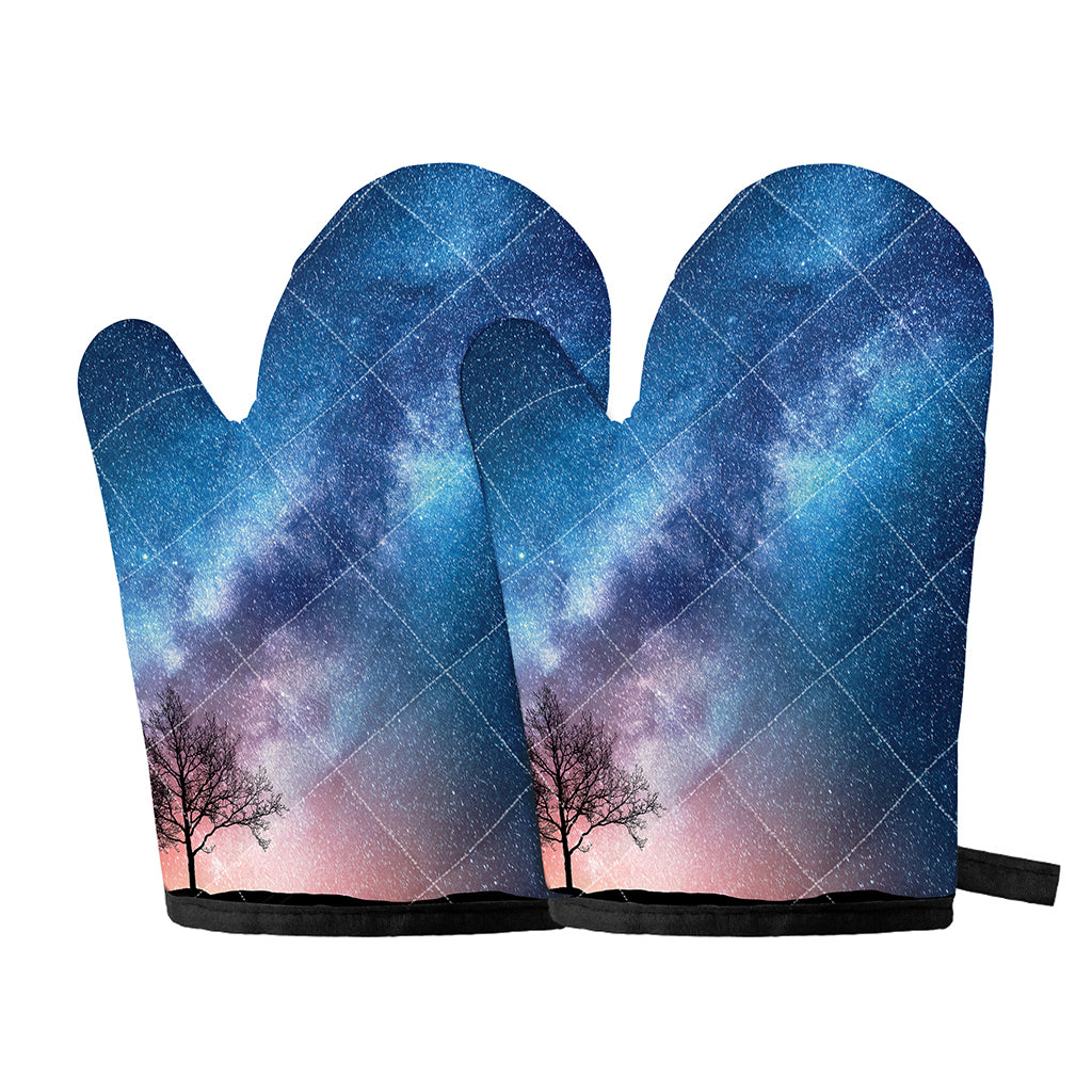 Night Sky Milky Way Print Oven Mitts