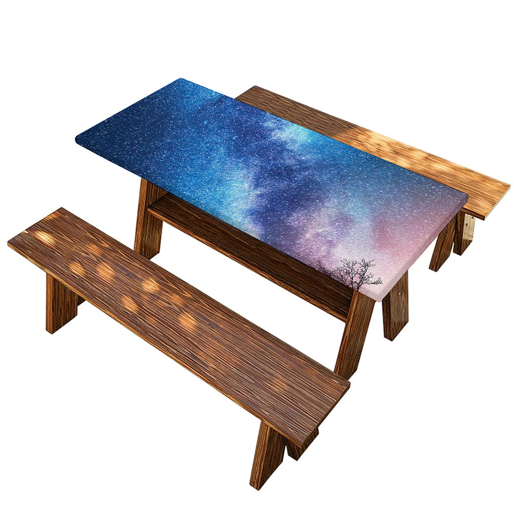 Night Sky Milky Way Print Picnic Table Cover