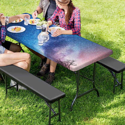 Night Sky Milky Way Print Picnic Table Cover