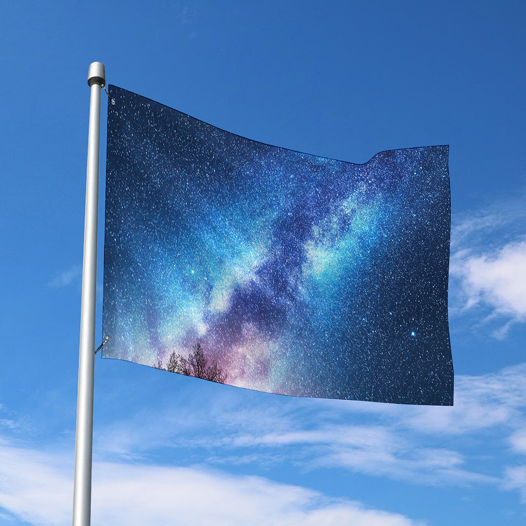 Night Sky Milky Way Print Polyester Flag