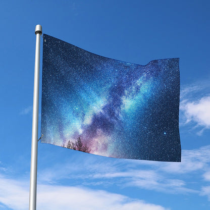 Night Sky Milky Way Print Polyester Flag