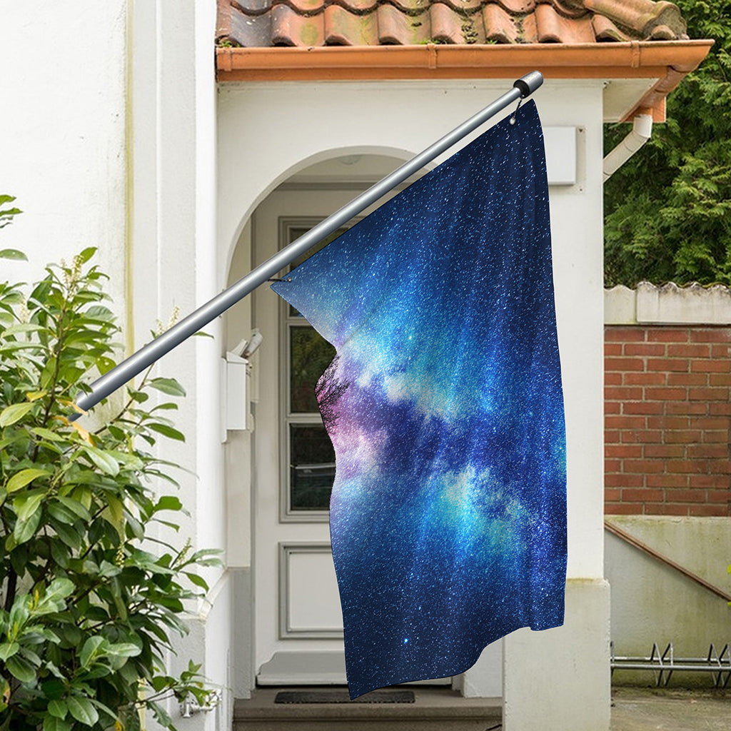 Night Sky Milky Way Print Polyester Flag