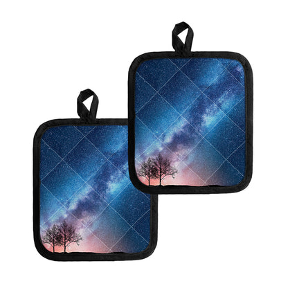 Night Sky Milky Way Print Pot Holders