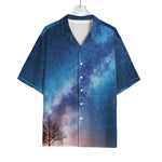 Night Sky Milky Way Print Rayon Hawaiian Shirt