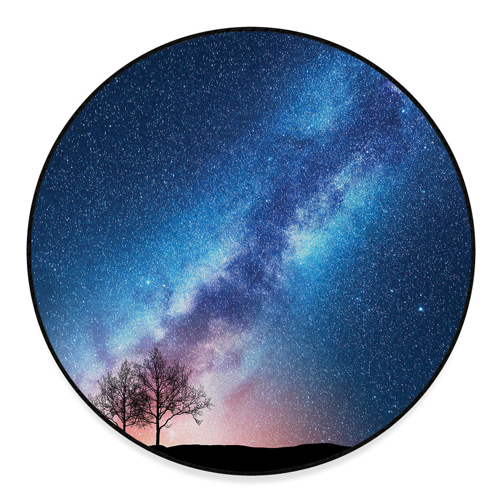 Night Sky Milky Way Print Round Floor Mat