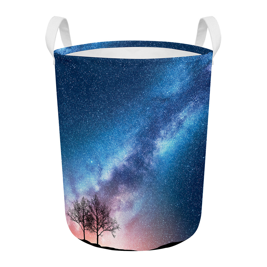 Night Sky Milky Way Print Round Laundry Basket