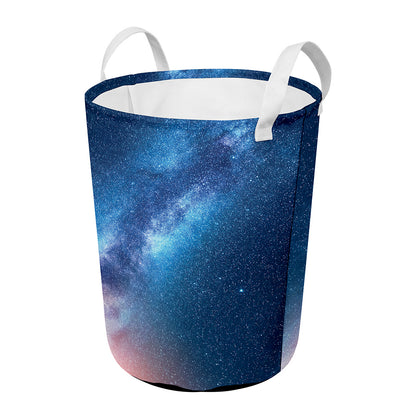 Night Sky Milky Way Print Round Laundry Basket