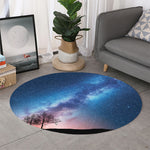 Night Sky Milky Way Print Round Rug