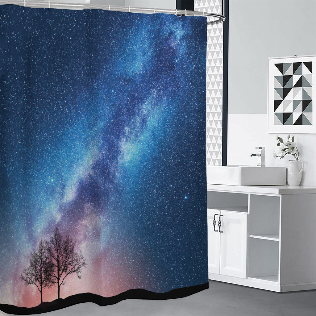 Night Sky Milky Way Print Shower Curtain