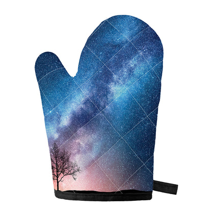 Night Sky Milky Way Print Single Oven Mitt