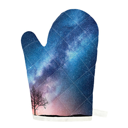 Night Sky Milky Way Print Single Oven Mitt