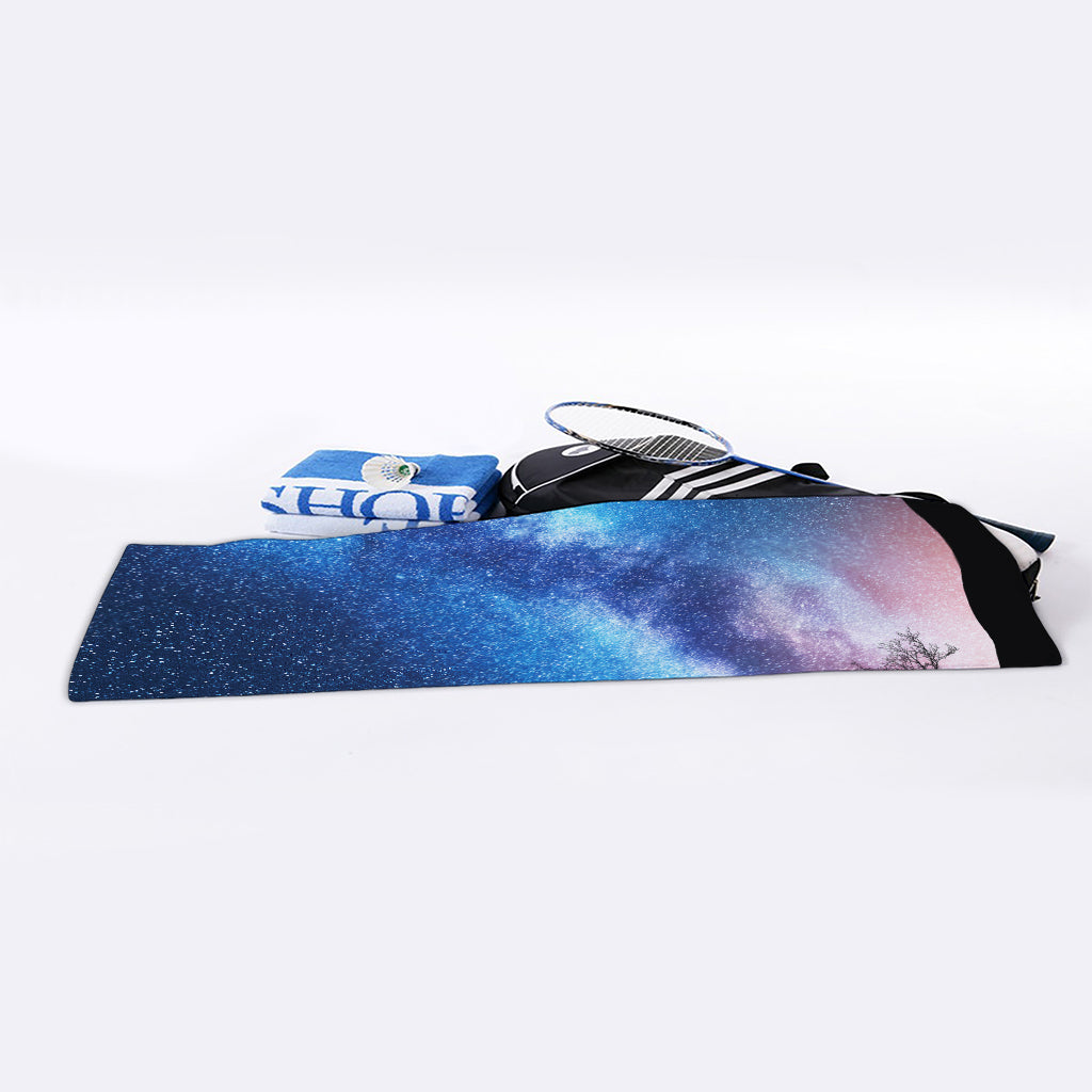 Night Sky Milky Way Print Sports Towel