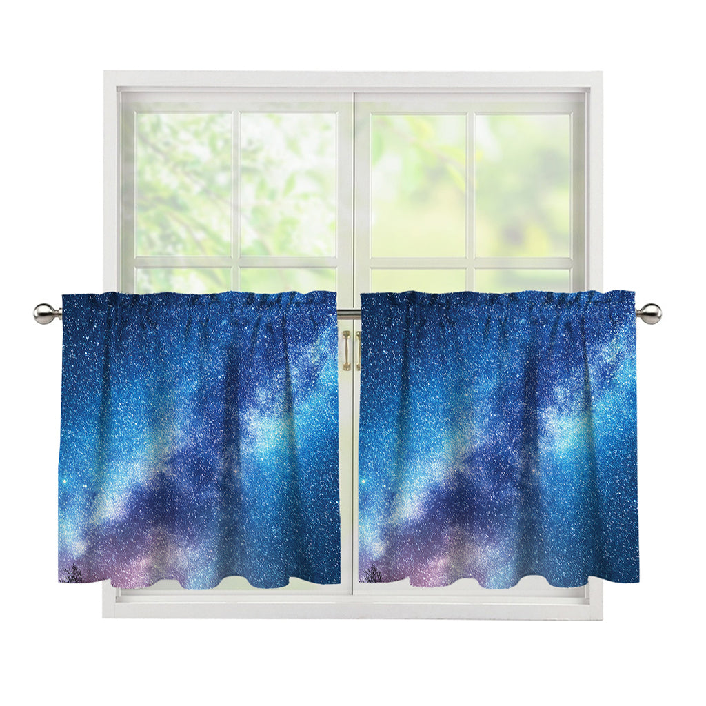 Night Sky Milky Way Print Tier Curtains