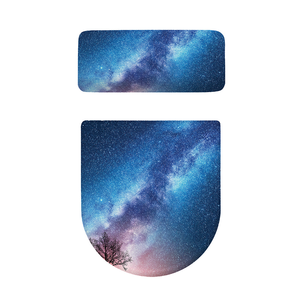Night Sky Milky Way Print Toilet Lid And Tank Cover Set