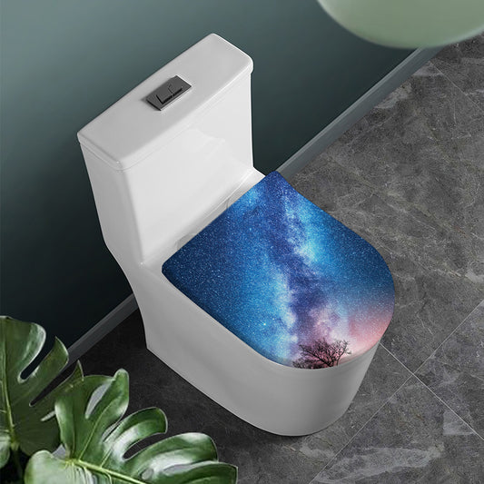 Night Sky Milky Way Print Toilet Lid Cover