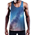 Night Sky Milky Way Print Men's Workout Tank Top