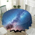 Night Sky Milky Way Print Waterproof Round Tablecloth