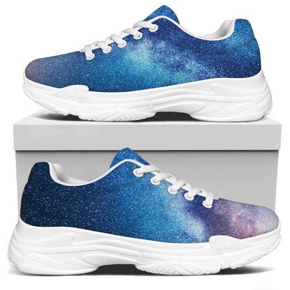 Night Sky Milky Way Print White Chunky Shoes