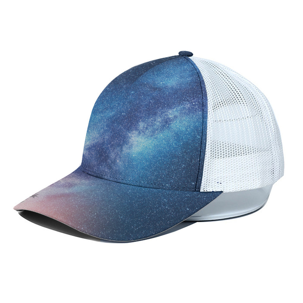 Night Sky Milky Way Print White Mesh Trucker Cap